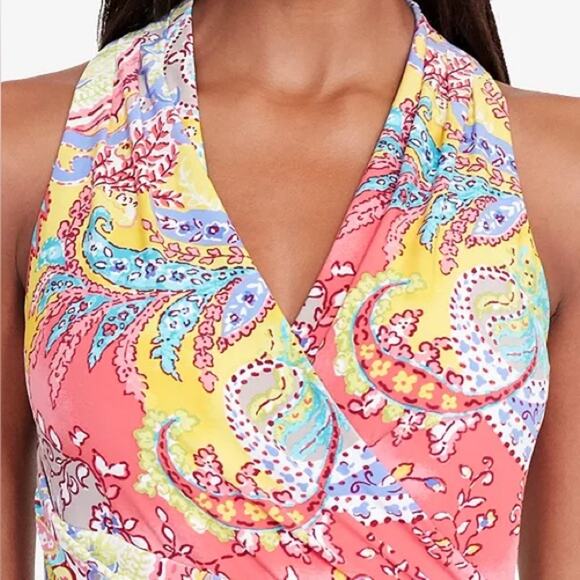 Lauren Ralph Lauren Paisley Jersey Dress Size 4 - Picture 2 of 10